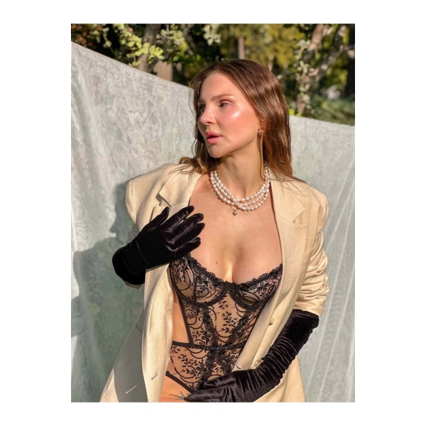 Yılbaşı Hediyesi Siyah Dantelli Brode Balenli Kapsız Transparan Bodysuit