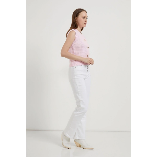 ARMALIFE 1181 GOLD DÜĞME DETAYLI TRİKO KADIN YELEK