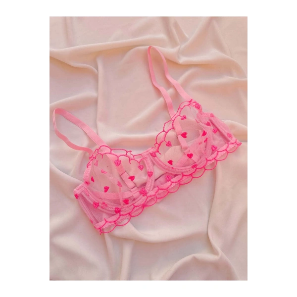 Minik Kalp Desenli İç Çamaşır Takımı ( Sütyen & Tanga )