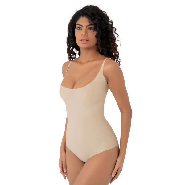 Göğüs Destekli Body Korse – Toparlayıcı ve , İz Yapmayan Silikonlu (2 Beden İncelten)