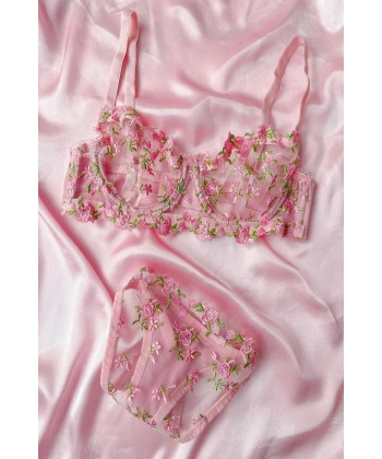 Mathilda Balenli Kapsız Tül Sütyen Takımı