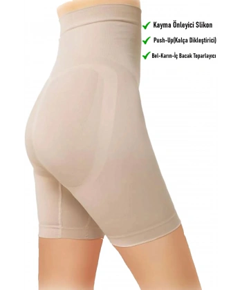 Basen Toparlayıcı Bel Inceltici Kalça Sıkılaştırıcı Yüksek Bel Paçalı Korse Tayt