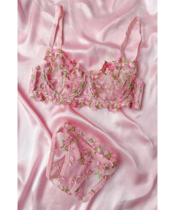 Mathilda Balenli Kapsız Tül Sütyen Takımı