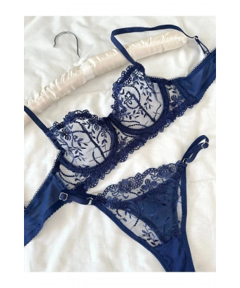 Mathilda Balenli Kapsız Tül Sütyen Takımı