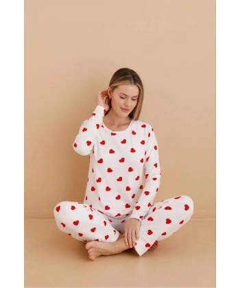 Yılbaşı Hediyesi Süet Rahat Kadın Pijama Takımı