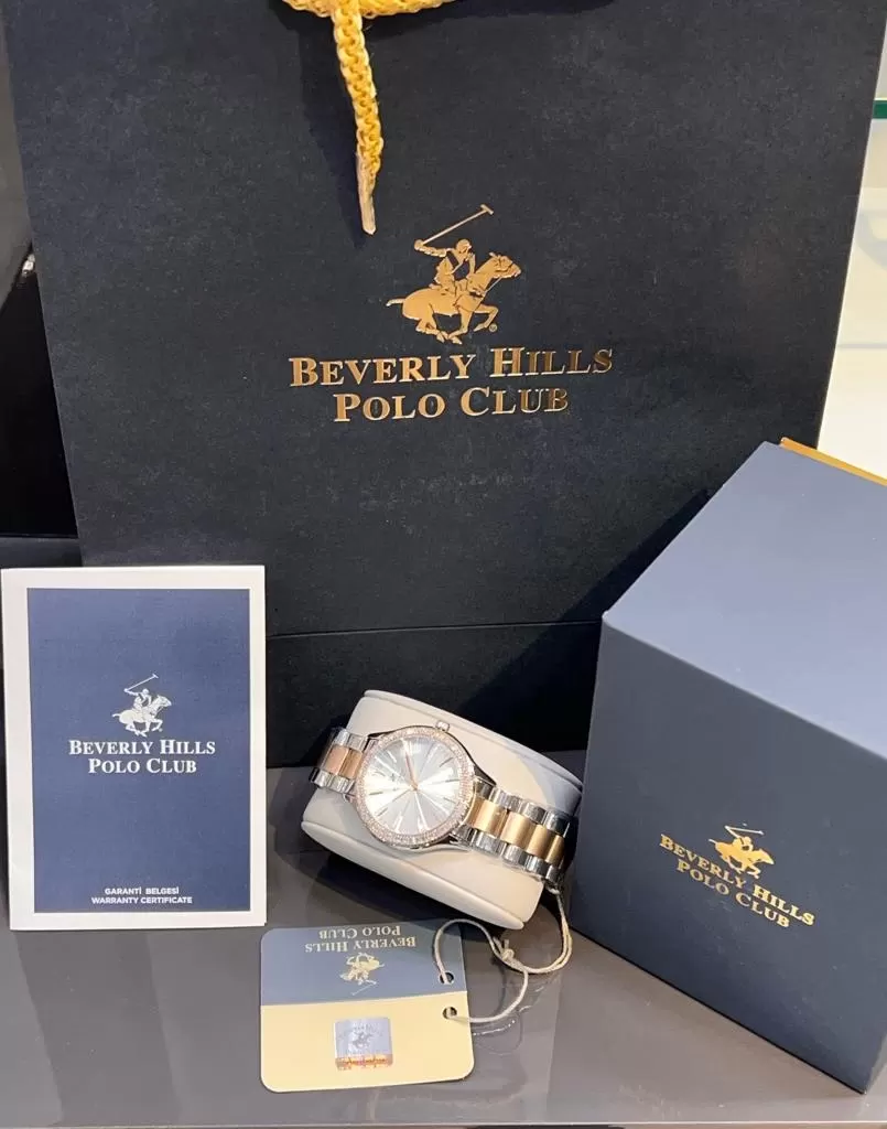 Beverly Hills Polo Gold Çelik Kasa&Kordon Kararma Renk Atmaz Kadın Kol Saati+Bileklik 3385C.120