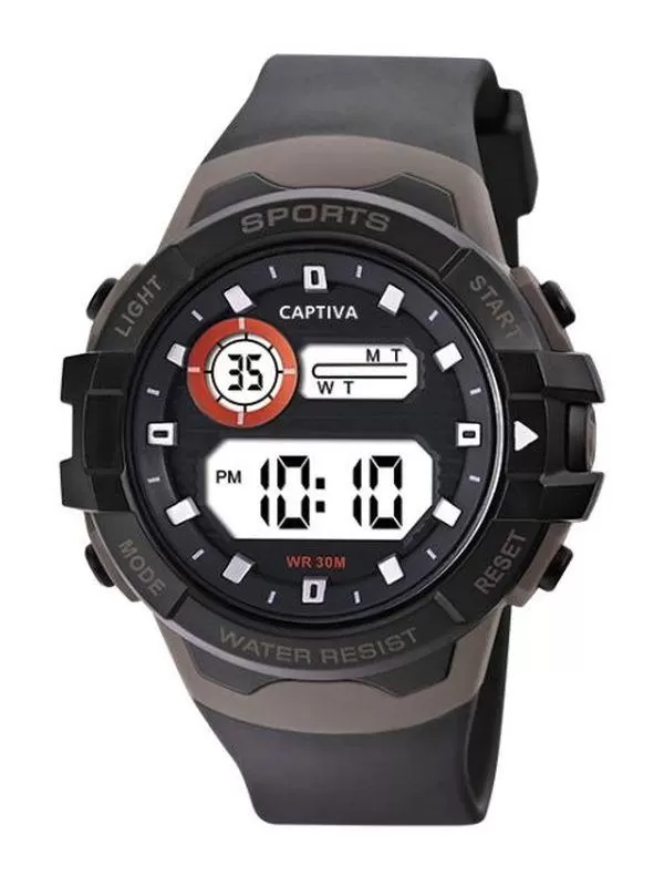 Captiva 30 mt Suya Dayanıklı Digital Alarm-Kronometre-Led Işık Spor Kasa Çoçuk Kol Saati CPT.X003