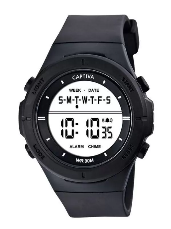 Captiva 30 mt Suya Dayanıklı Digital Alarm-Kronometre-Led Işık Spor Kasa Çoçuk Kol Saati CPT.X005