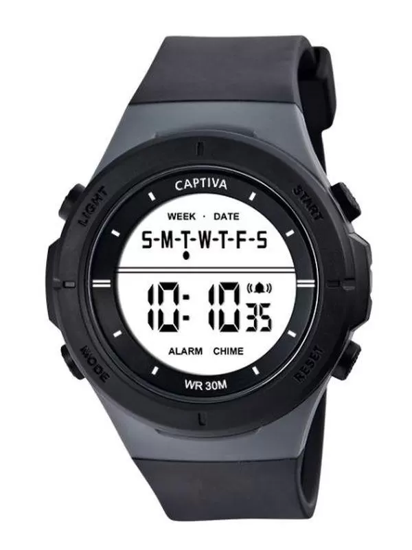 Captiva 30 mt Suya Dayanıklı Digital Alarm-Kronometre-Led Işık Spor Kasa Çoçuk Kol Saati CPT.X009
