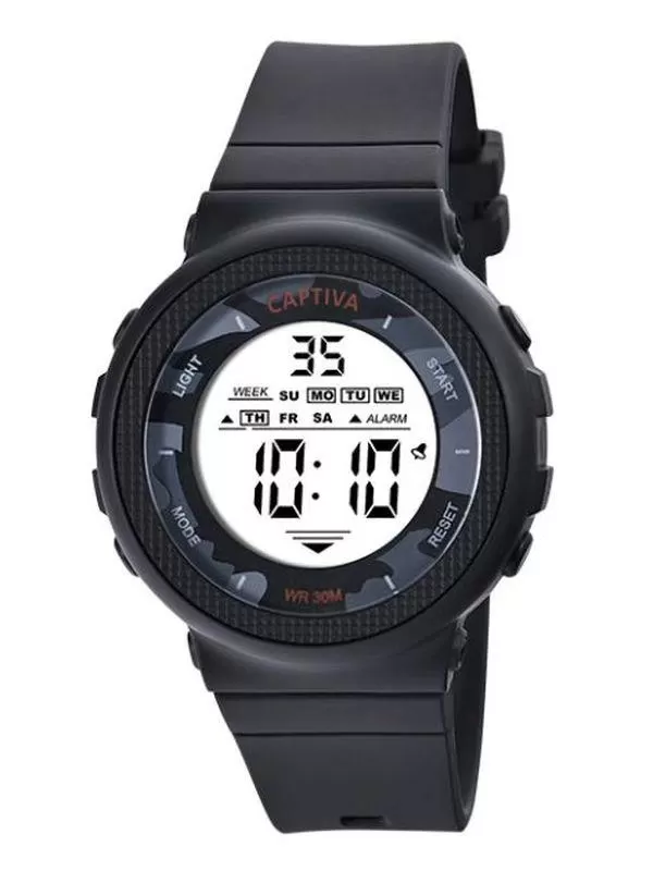 Captiva 30 mt Suya Dayanıklı Digital Alarm-Kronometre-Led Işık Spor Kasa Çoçuk Kol Saati CPT.X014