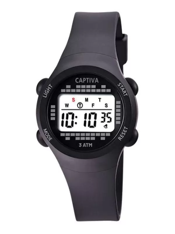 Captiva 30 mt Suya Dayanıklı Digital Alarm-Kronometre-Led Işık Spor Kasa Çoçuk Kol Saati CPT.X015