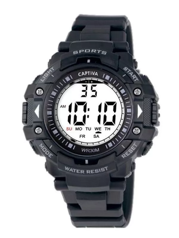 Captiva 30 mt Suya Dayanıklı Digital Alarm-Kronometre-Led Işık Spor Kasa Çoçuk Kol Saati CPT.X018