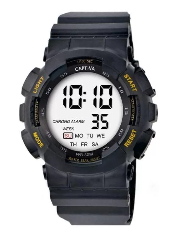 Captiva 30 mt Suya Dayanıklı Digital Alarm-Kronometre-Led Işık Spor Kasa Çoçuk Kol Saati CPT.X029