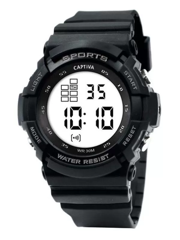 Captiva 30 mt Suya Dayanıklı Digital Alarm-Kronometre-Led Işık Spor Kasa Çoçuk Kol Saati CPT.X030