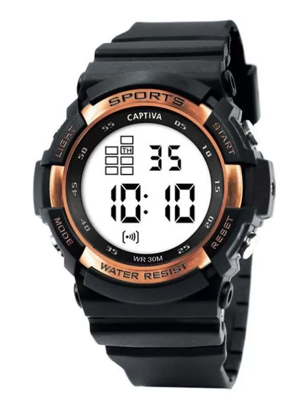 Captiva 30 mt Suya Dayanıklı Digital Alarm-Kronometre-Led Işık Spor Kasa Çoçuk Kol Saati CPT.X032