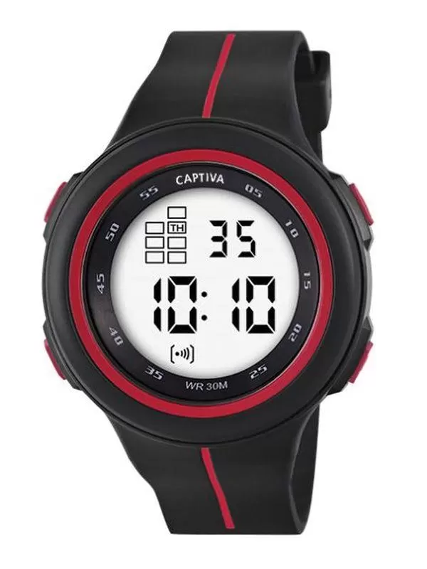 Captiva 30 mt Suya Dayanıklı Digital Alarm-Kronometre-Led Işık Spor Kasa Çoçuk Kol Saati CPT.X036