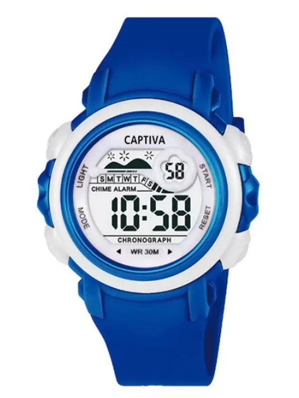 Captiva 30 mt Suya Dayanıklı Digital Alarm-Kronometre-Led Işık Spor Kasa Çoçuk Kol Saati CPT.X048