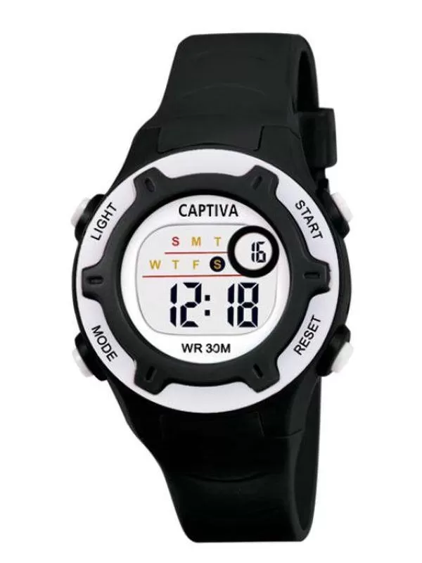 Captiva 30 mt Suya Dayanıklı Digital Alarm-Kronometre-Led Işık Spor Kasa Çoçuk Kol Saati CPT.X049