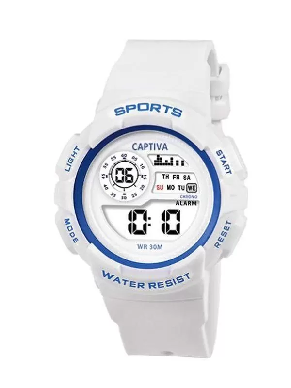Captiva 30 mt Suya Dayanıklı Digital Alarm-Kronometre-Led Işık Spor Kasa Çoçuk Kol Saati CPT.X051