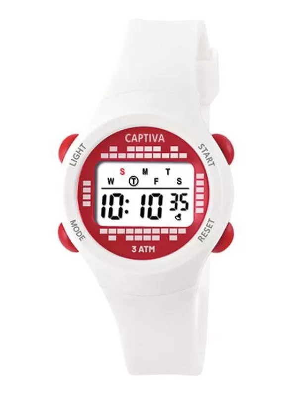 Captiva 30 mt Suya Dayanıklı Digital Alarm-Kronometre-Led Işık Spor Kasa Çoçuk Kol Saati CPT.X053