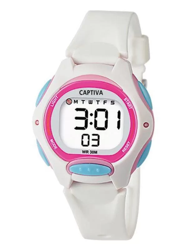 Captiva 30 mt Suya Dayanıklı Digital Alarm-Kronometre-Led Işık Spor Kasa Çoçuk Kol Saati CPT.X058