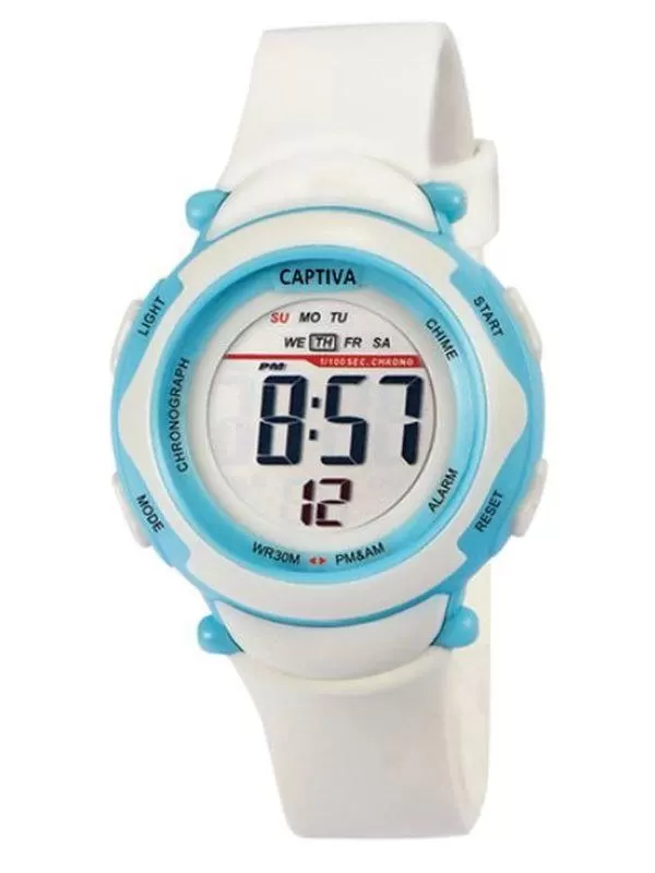 Captiva 30 mt Suya Dayanıklı Digital Alarm-Kronometre-Led Işık Spor Kasa Çoçuk Kol Saati CPT.X060