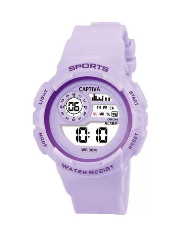 Captiva 30 mt Suya Dayanıklı Digital Alarm-Kronometre-Led Işık Spor Kasa Çoçuk Kol Saati CPT.X066