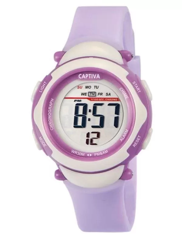 Captiva 30 mt Suya Dayanıklı Digital Alarm-Kronometre-Led Işık Spor Kasa Çoçuk Kol Saati CPT.X067