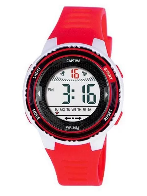 Captiva 30 mt Suya Dayanıklı Digital Alarm-Kronometre-Led Işık Spor Kasa Çoçuk Kol Saati CPT.X071