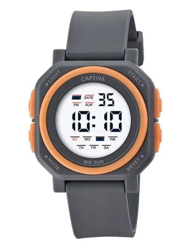 Captiva 30 mt Suya Dayanıklı Digital Alarm-Kronometre-Led Işık Spor Kasa Çoçuk Kol Saati CPT.X080
