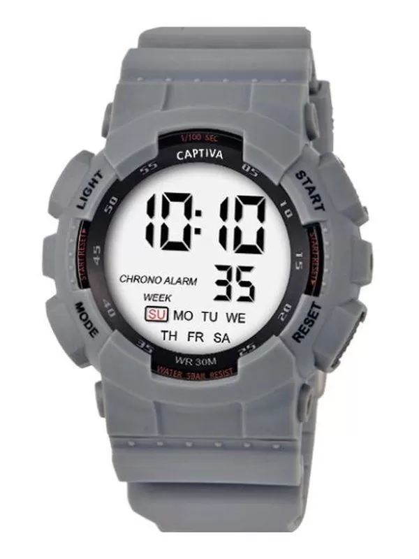 Captiva 30 mt Suya Dayanıklı Digital Alarm-Kronometre-Led Işık Spor Kasa Çoçuk Kol Saati CPT.X081