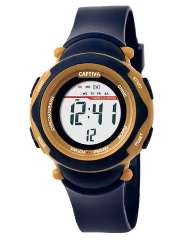 Captiva 30 mt Suya Dayanıklı Digital Alarm-Kronometre-Led Işık Spor Kasa Çoçuk Kol Saati CPT.X087