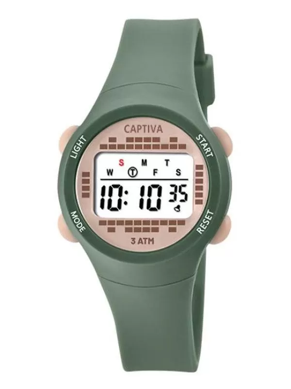 Captiva 30 mt Suya Dayanıklı Digital Alarm-Kronometre-Led Işık Spor Kasa Çoçuk Kol Saati CPT.X088