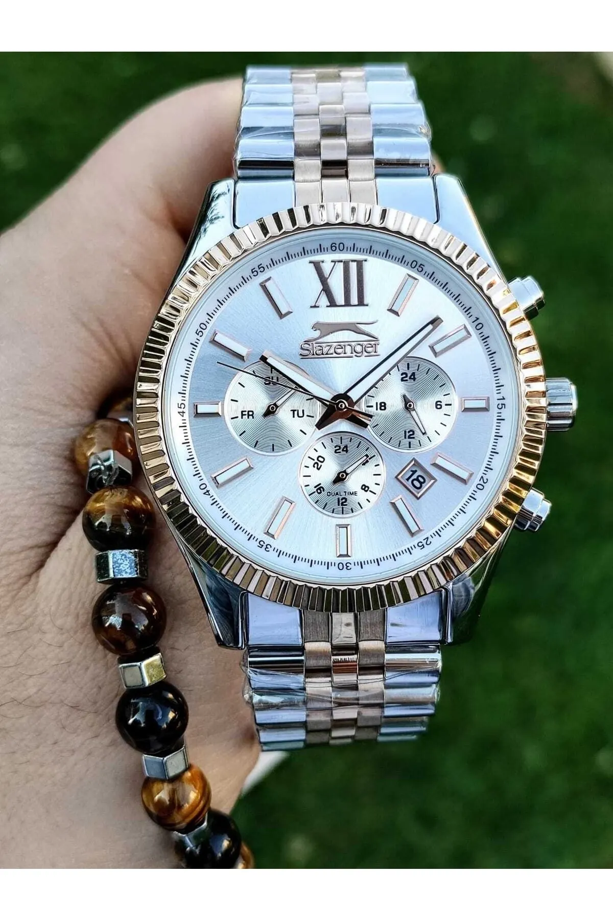 Çelik Kordon (kararma Renk Atma Yapmaz) Multi Fonksiyon 5 Atm Su Geçirmez Kol Saati + Bileklik