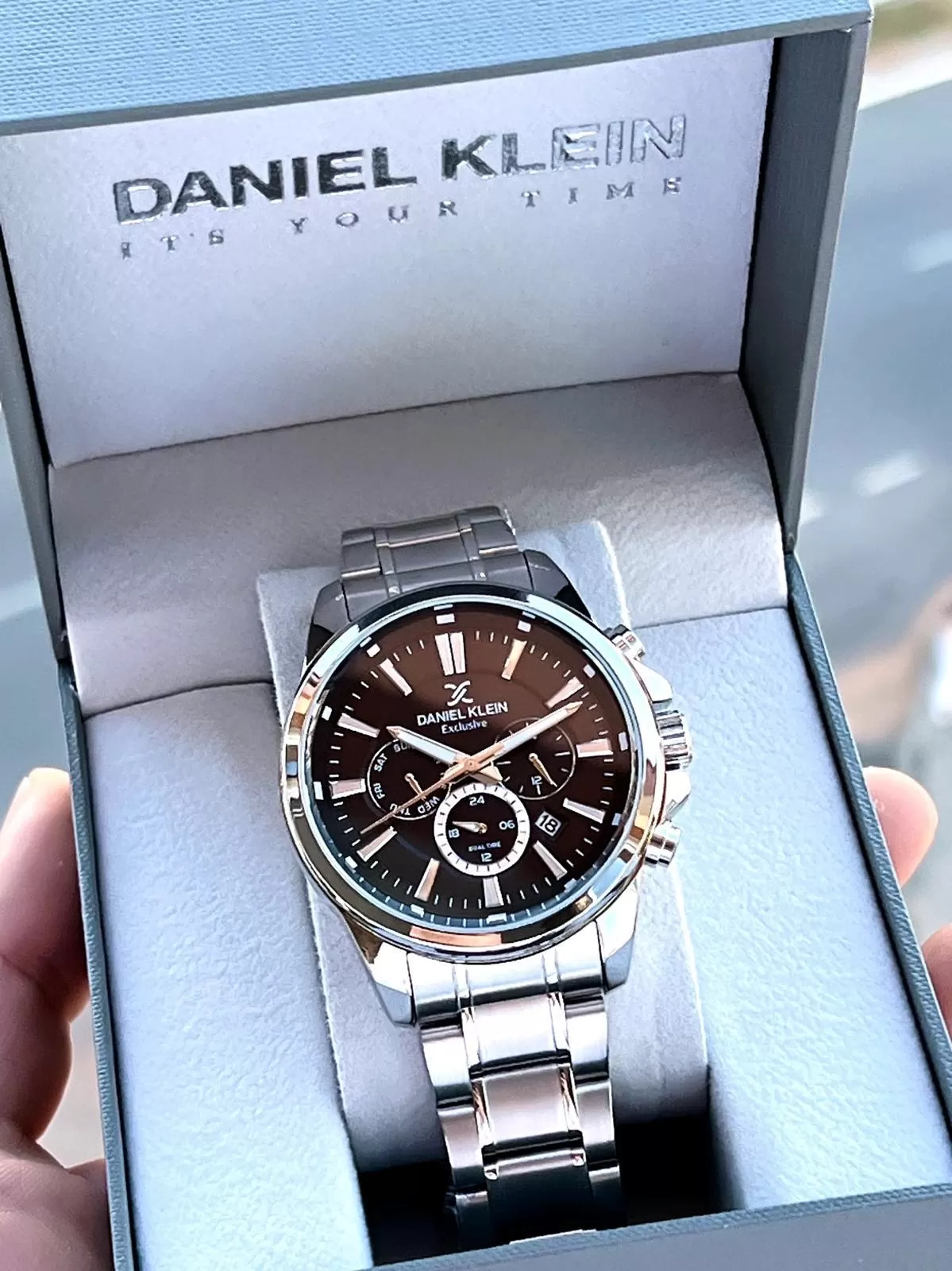 Daniel Klein Çelik Kordon Kronometreli Kadran Tasarımı 3 Atm Suya Dayanıklı Erkek Kol Saati 13524.2