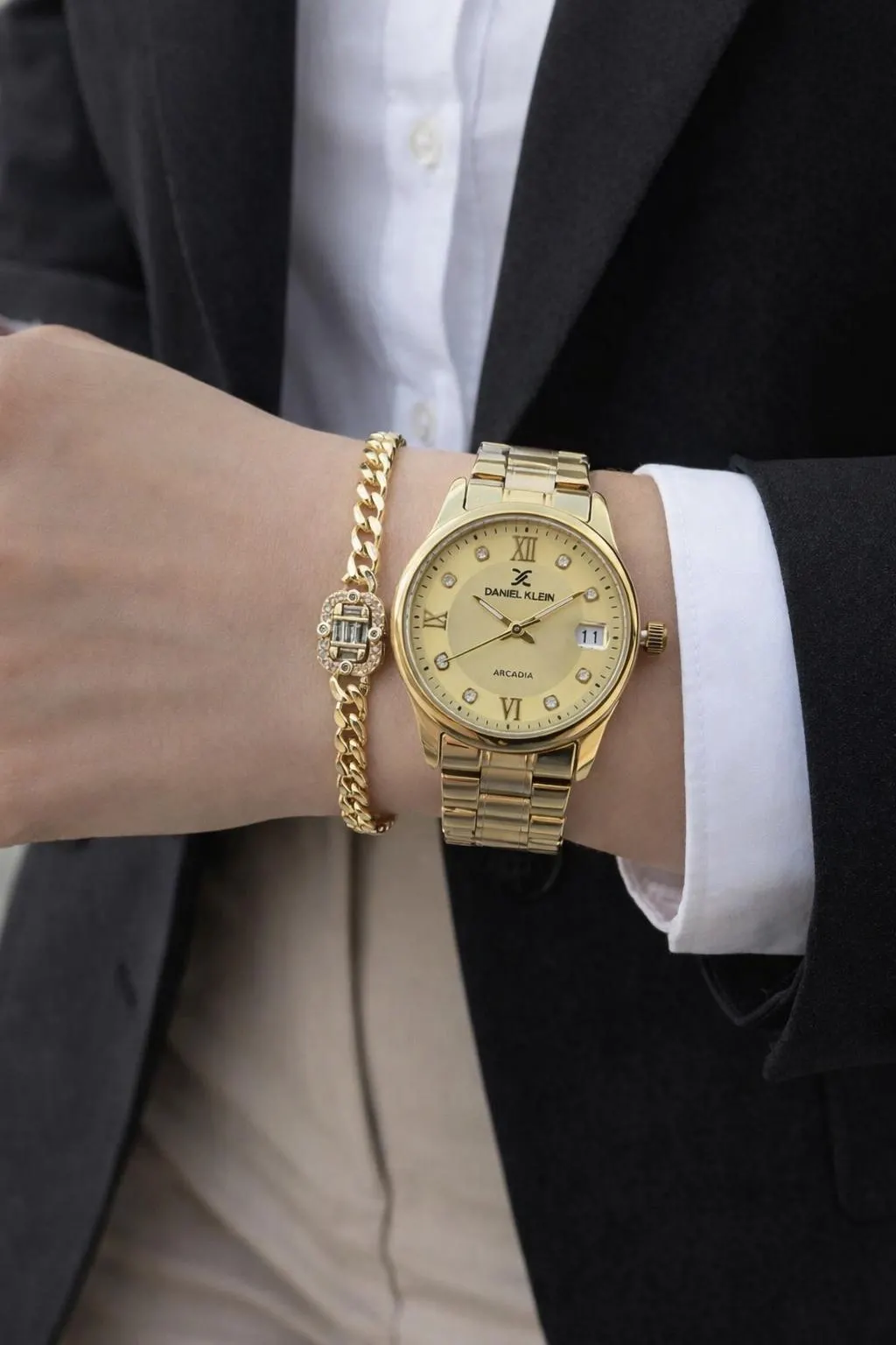 Daniel Klein Çelik Kordonlu 2 Yıl Garantili 3 Atm Suya Dayanıklı Kadın Kol Saati+Bileklik BF.11024.3