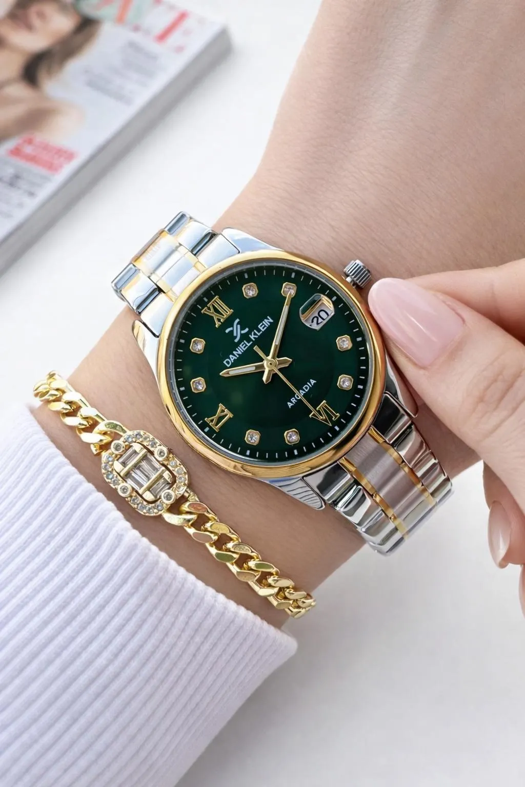 Daniel Klein Çelik Kordonlu 2 Yıl Garantili 3 Atm Suya Dayanıklı Kadın Kol Saati+Bileklik BF.11024.5