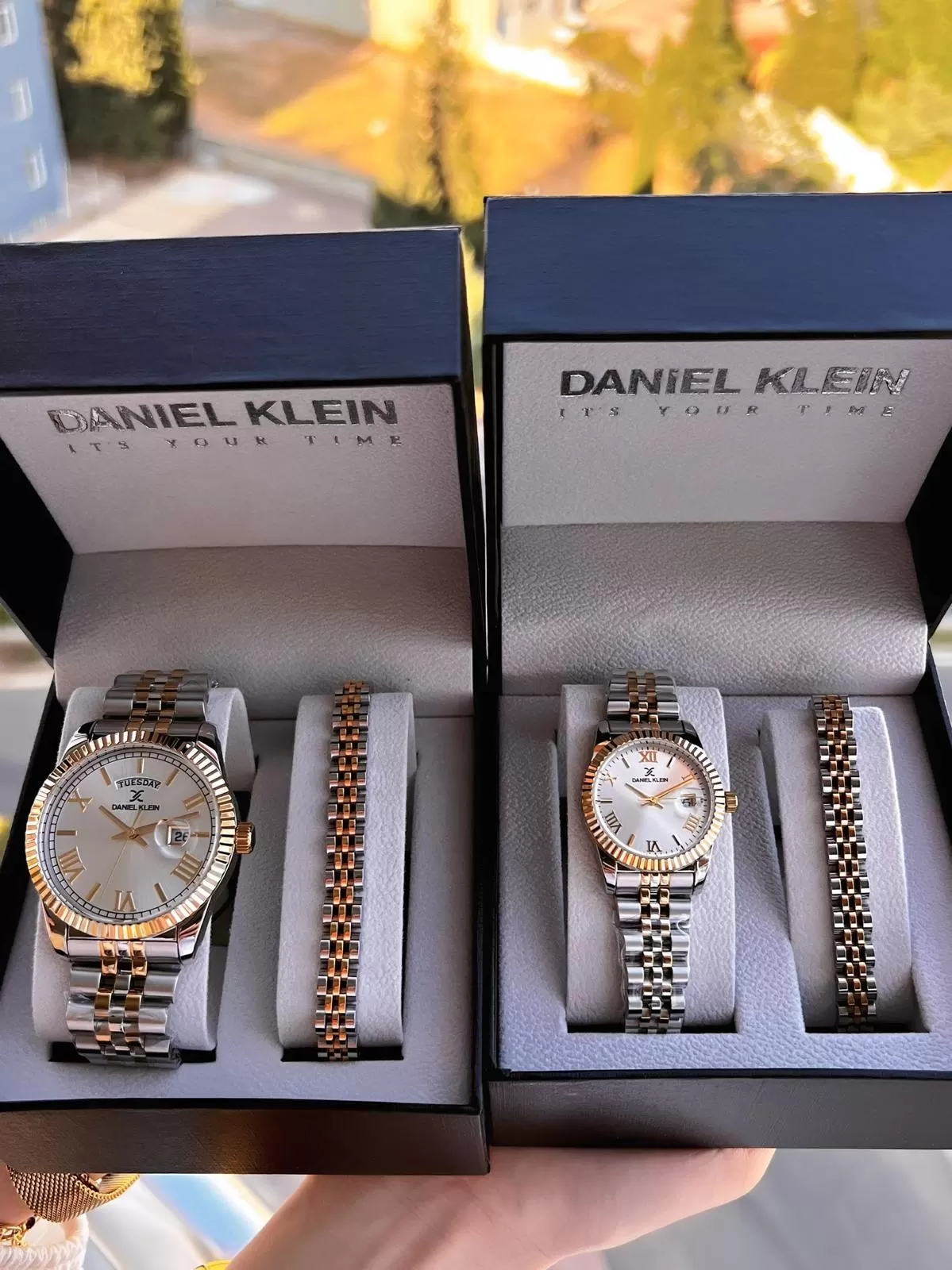 Daniel Klein Çift Sevgili Saati Çelik Bileklik Çelik Kordon 3 Atm Suya Dayanıklı Kol Saati VS.BLKT.0479