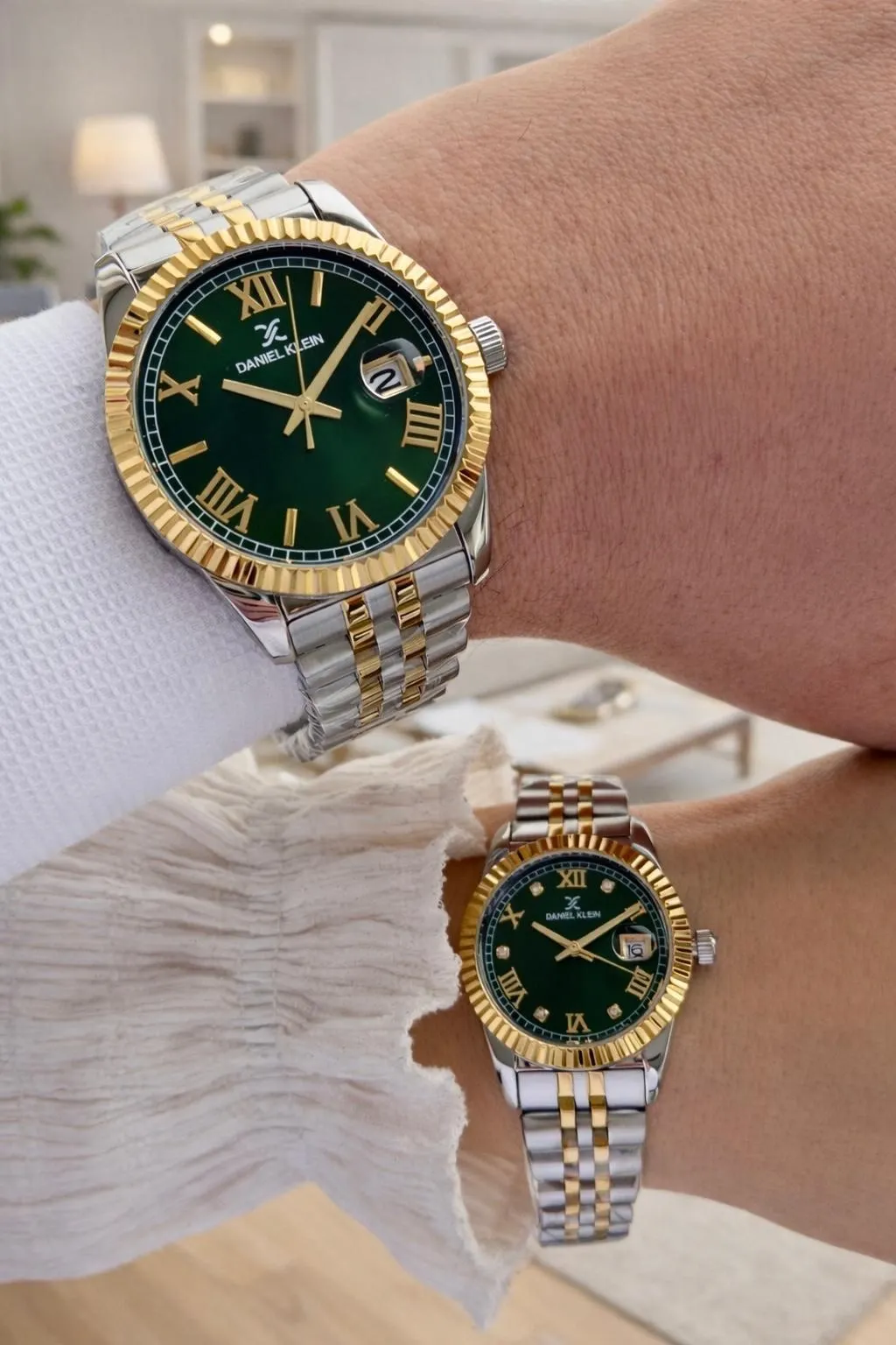 Daniel Klein Çift Sevgili Saati Çelik Bileklik Çelik Kordon 3 Atm Suya Dayanıklı Kol Saati VS.BLKT.0808