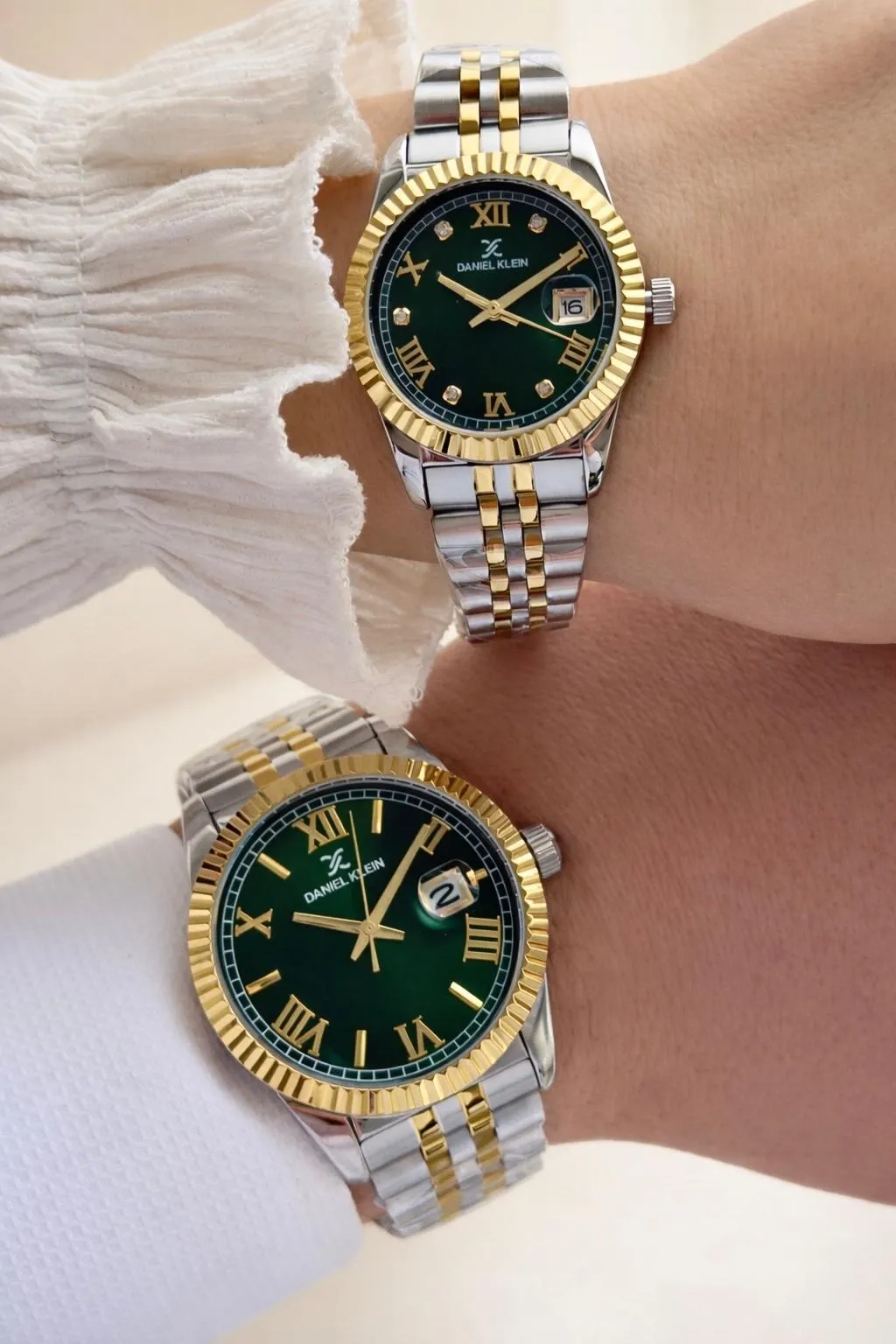 Daniel Klein Çift Sevgili Saati Çelik Bileklik Çelik Kordon 3 Atm Suya Dayanıklı Kol Saati VS.BLKT.0808