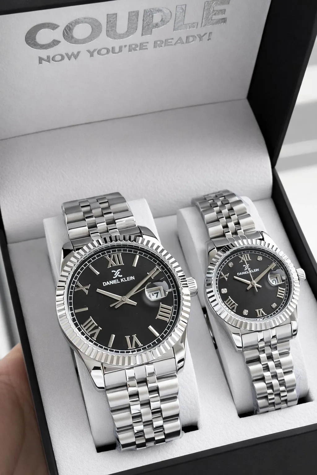 Daniel Klein Çift Sevgili Saati Çelik Bileklik Çelik Kordon 3 Atm Suya Dayanıklı Kol Saati VS.BLKT.0807