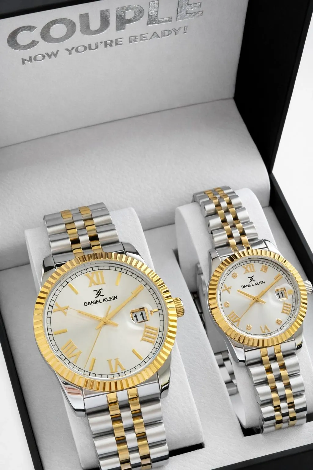 Daniel Klein Çift Sevgili Saati Çelik Bileklik Çelik Kordon 3 Atm Suya Dayanıklı Kol Saati VS.BLKT.0805