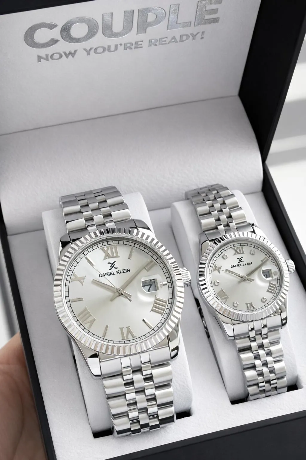 Daniel Klein Çift Sevgili Saati Çelik Bileklik Çelik Kordon 3 Atm Suya Dayanıklı Kol Saati VS.BLKT.0809