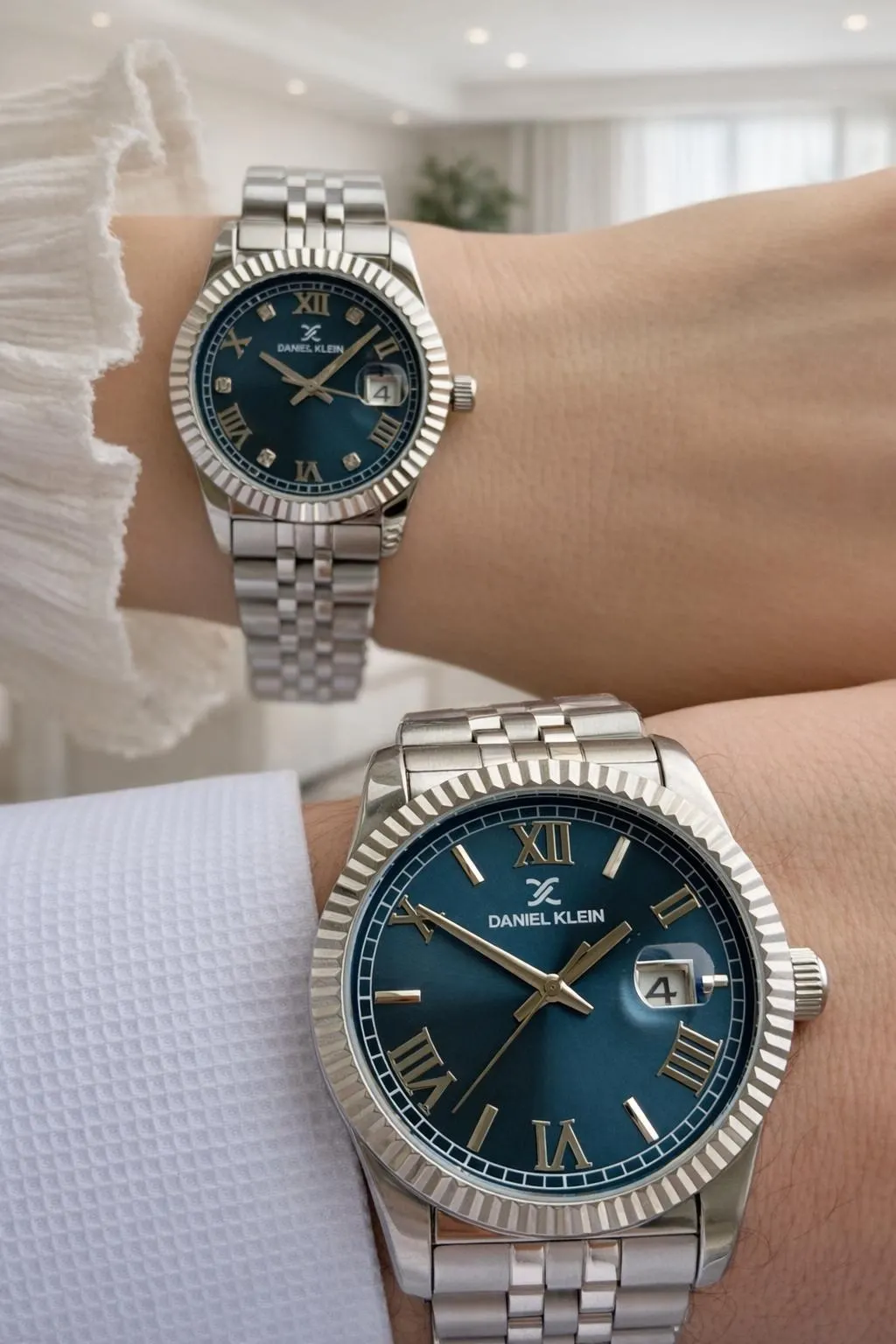 Daniel Klein Çift Sevgili Saati Çelik Bileklik Çelik Kordon 3 Atm Suya Dayanıklı Kol Saati VS.BLKT.0806