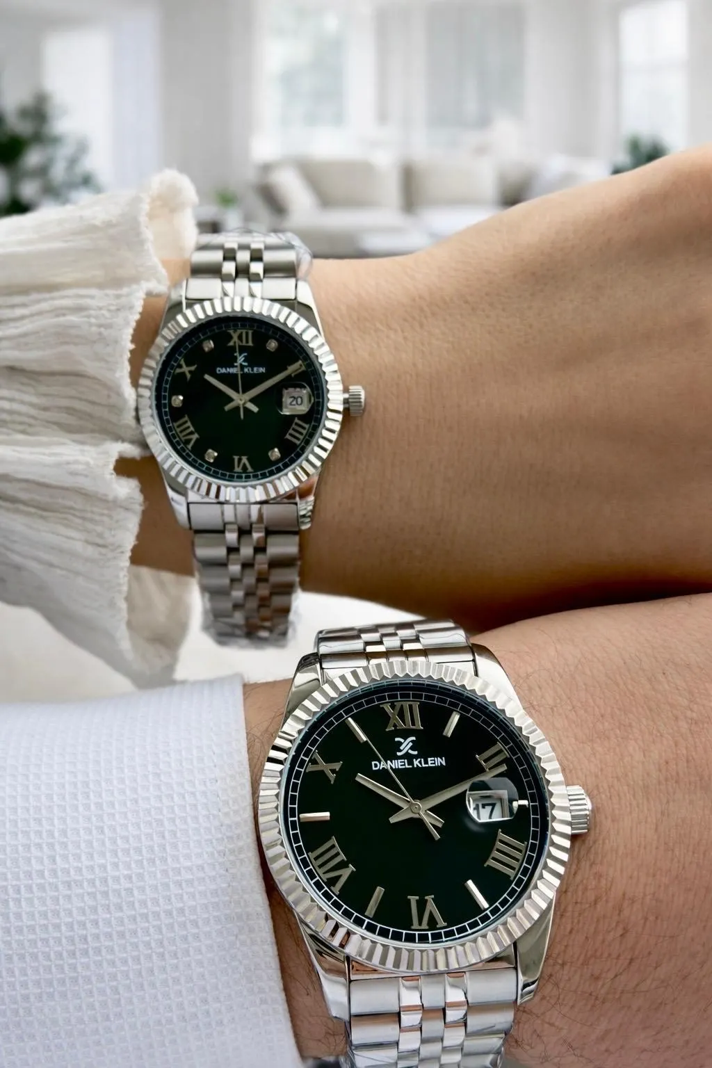 Daniel Klein Çift Sevgili Saati Çelik Bileklik Çelik Kordon 3 Atm Suya Dayanıklı Kol Saati VS.BLKT.0807