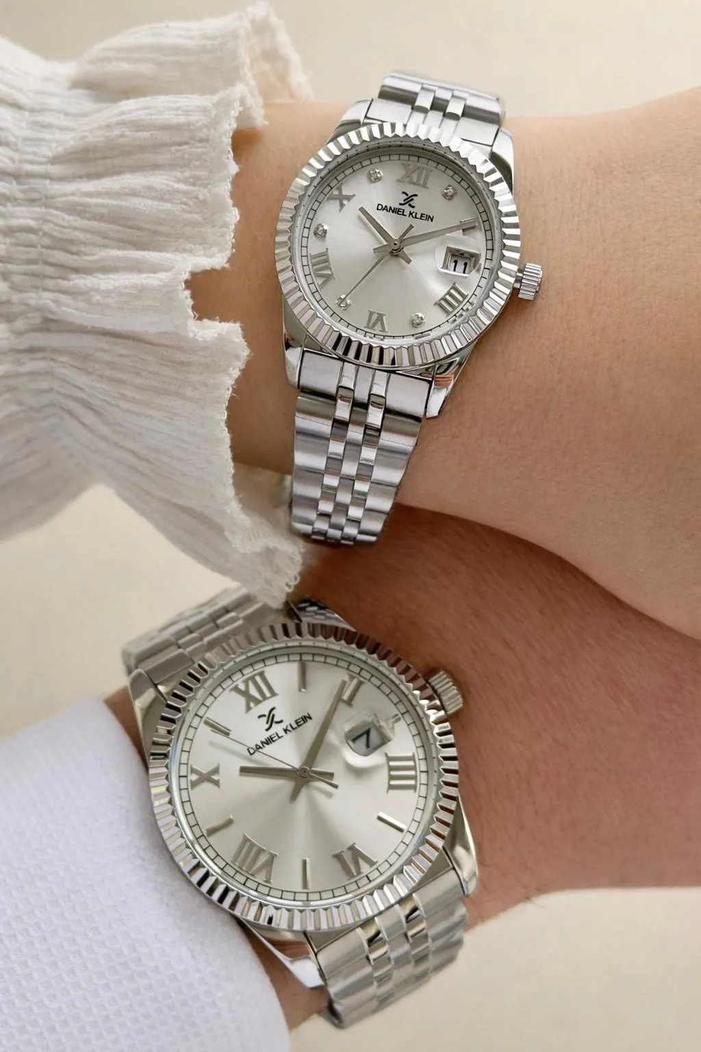 Daniel Klein Çift Sevgili Saati Çelik Bileklik Çelik Kordon 3 Atm Suya Dayanıklı Kol Saati VS.BLKT.0809