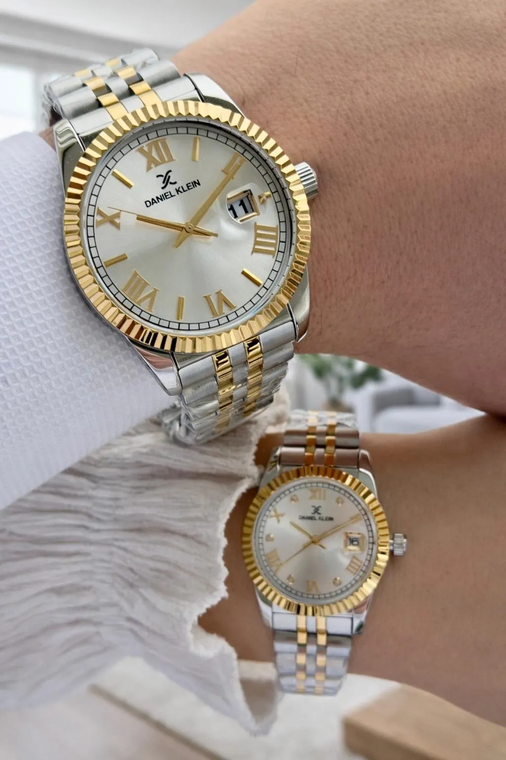 Daniel Klein Çift Sevgili Saati Çelik Bileklik Çelik Kordon 3 Atm Suya Dayanıklı Kol Saati VS.BLKT.0805