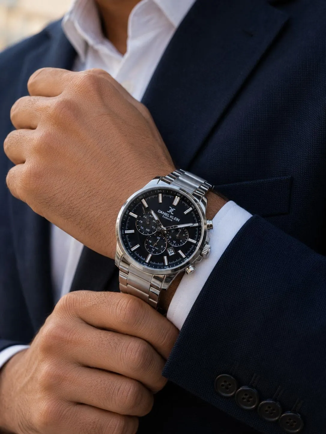 Daniel Klein Damat Ve Takım Elbiseye Özel 2 Yıl Garantili Çelik Kordon Erkek Kol Saati VS.BLKT.1013