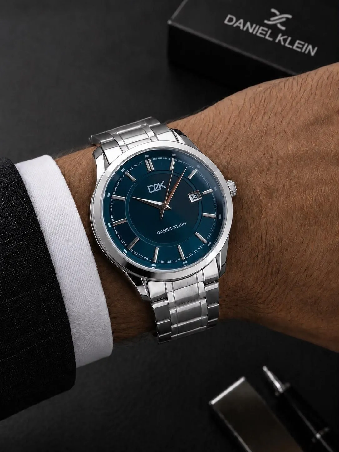 Daniel Klein Damat Ve Takım Elbiseye Özel 2 Yıl Garantili Çelik Kordon Erkek Kol Saati VS.BLKT.1059