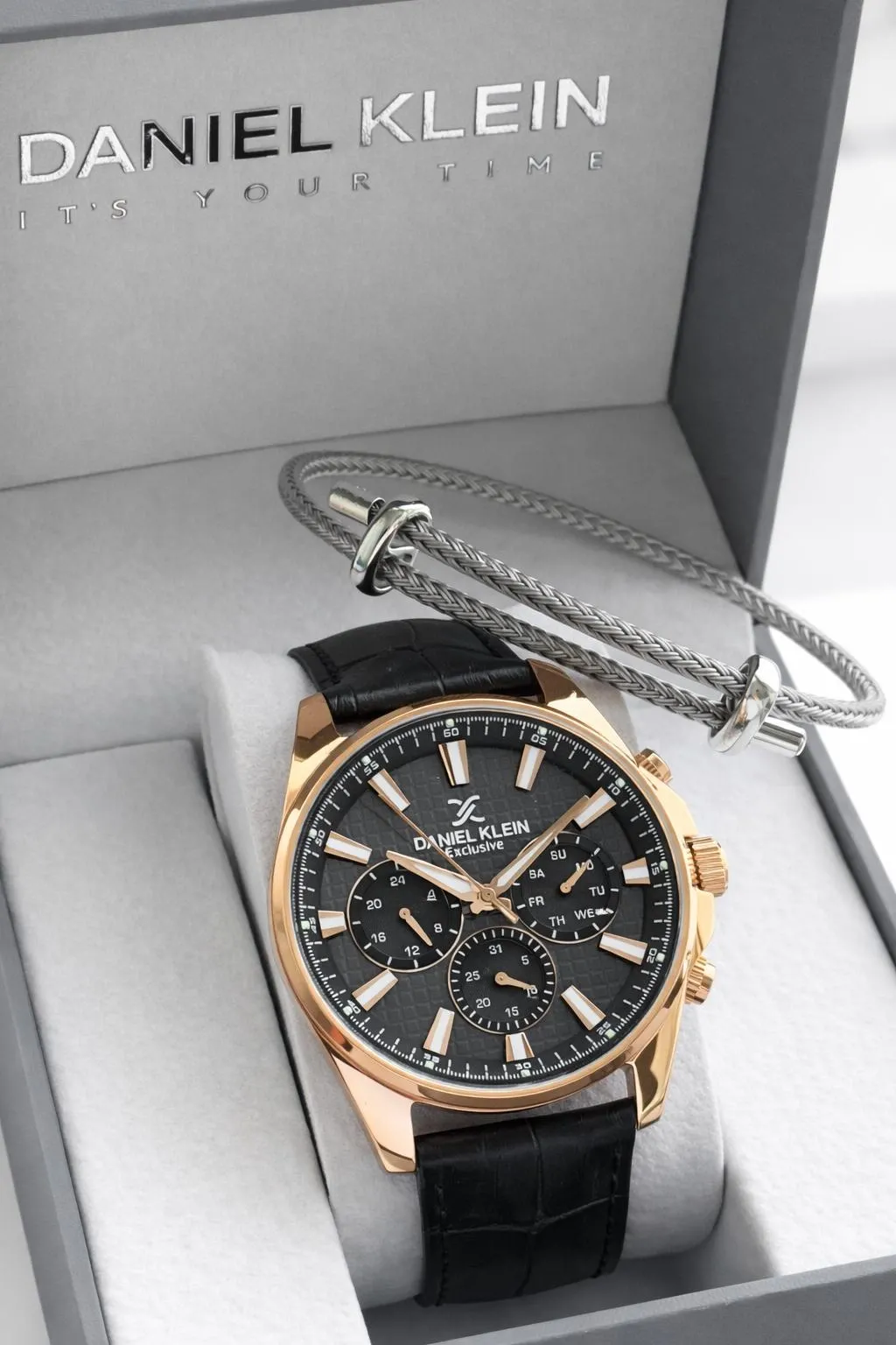 Daniel Klein Deri Kordon İç Kadran Fonksiyonları Aktif 3 Atm Suya Dayanıklı Erkek Kol Saati E14239-5